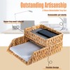 PINXIURY Woven Water Hyacinth Paper Organizer for Desk – Set