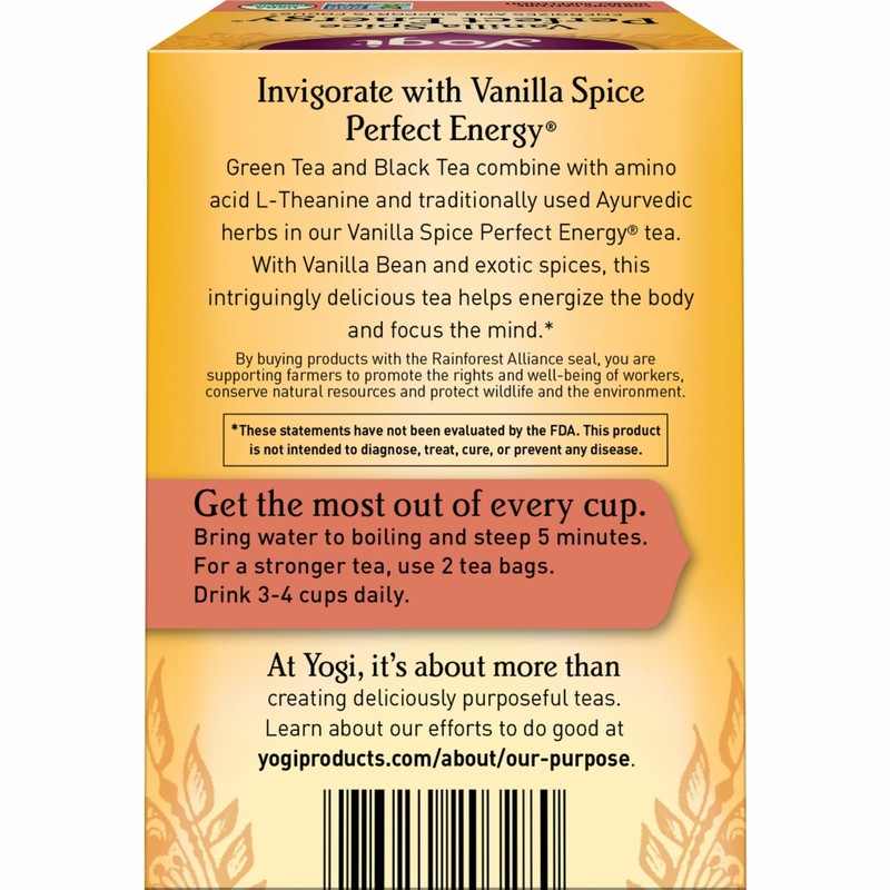 Yogi Tea Vanilla Spice Perfect Energy Tea - 16 Tea