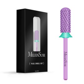 MelodySusie MelodySusie Safety Nail Drill Bits, 3/32' Smooth Round Top Small Barrel Carbide Bits, Fast Remove Acrylic or Hard Gel for Manicure Pedicure Salon Professional or Beginner, Purple, Coarse