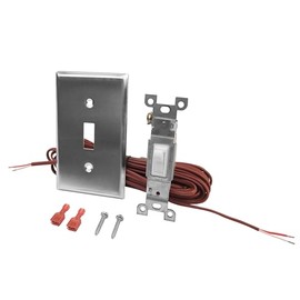 Durablow WS1001-S Wired Wall Mounted On/Off Fireplace Control Switch Kit (Stainless Steel)