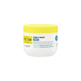 YELLOW PROFESSIONAL CURLS CURLY MASK 300 ml Mascarilla nutritiva efecto anticrespo para cabello ondulado, rizado y afro POTENCIADO CON BAOBAB OIL & MANGO BUTTER CONCEBIDO PARA RIZOS & AFRO NUTRIDOS