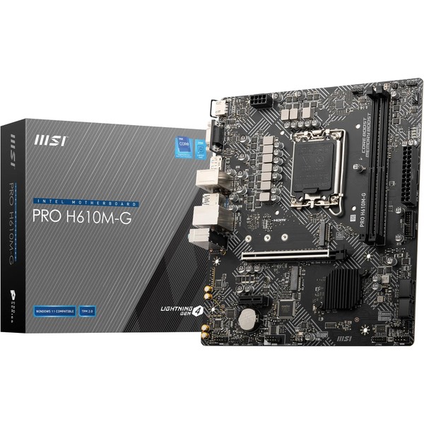 MSI PRO H610M-G Motherboard, Micro-ATX - Supports Intel 12th &