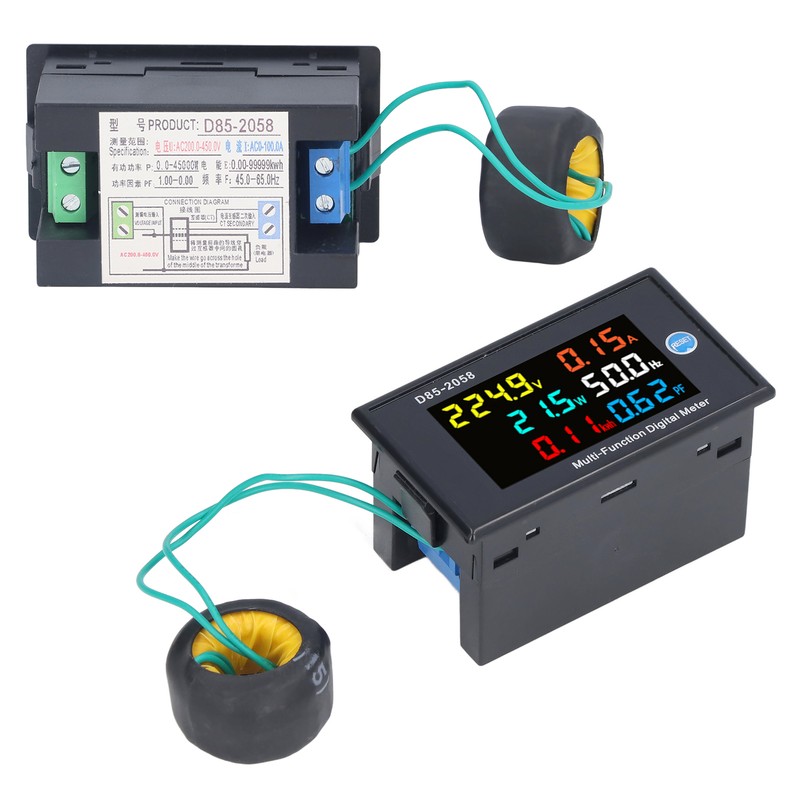 Power Monitor Single Phase LCD Digital Display Voltage Current Meter