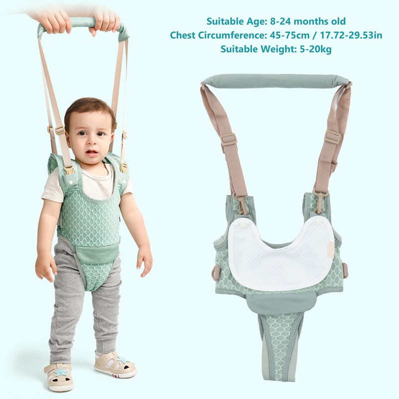 Baby Walking Harnesses Lightweight Adjustable Detachable Crotch Pad Handheld Toddler