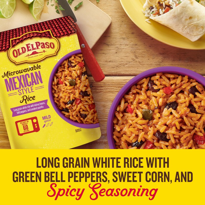Old El Paso Rice, Mexican Style Rice, Microwavable Pouch, 8.8