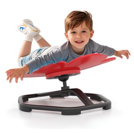 Costzon Sensory Chair, 360° Sit & Swivel Autistic Children Sensory Toy w/Non-Slip Metal Base for Training Body Coordination and Indoor Outdoor Use, Spinning Chair for Autistic Kids (Red,Petal)