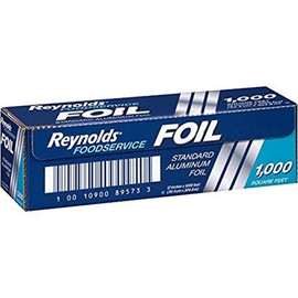 Reynolds Wrap Foodservice Aluminum Foil Roll with Built-In Cutter, Ideal for Restaurants, Catering, Cafeterias, and More, Easily Wraps Food and Lines Pans for Easy Cleanup, 1000 Square Feet
