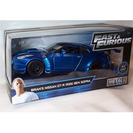 Jada FAST & FURI0US Brians Blue NI'SS'AN GT-R (R35) Ben Sopra vehicle 1:24 scale diecast model