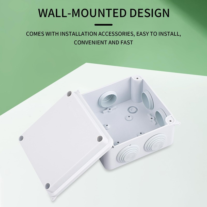 Pack of 2 Waterproof Junction Boxes, Waterproof IP65, Surface-Mounted Junction