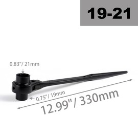 LEPEVNEY 19 x 21mm Ratchet Podger Spanner Sacaffold Spanner Wrench Quick Release Podger Bar Black