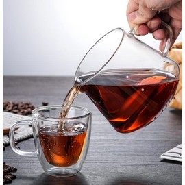 Gugrida 400ml 600ml Coffee Server, Drip Coffee Server, Hand Drip Coffee Server, Heat Resistant, Cold Resistant, High Boron Silica Glass Material, Non-Toxic, Tasteless (600ml, Transparent)