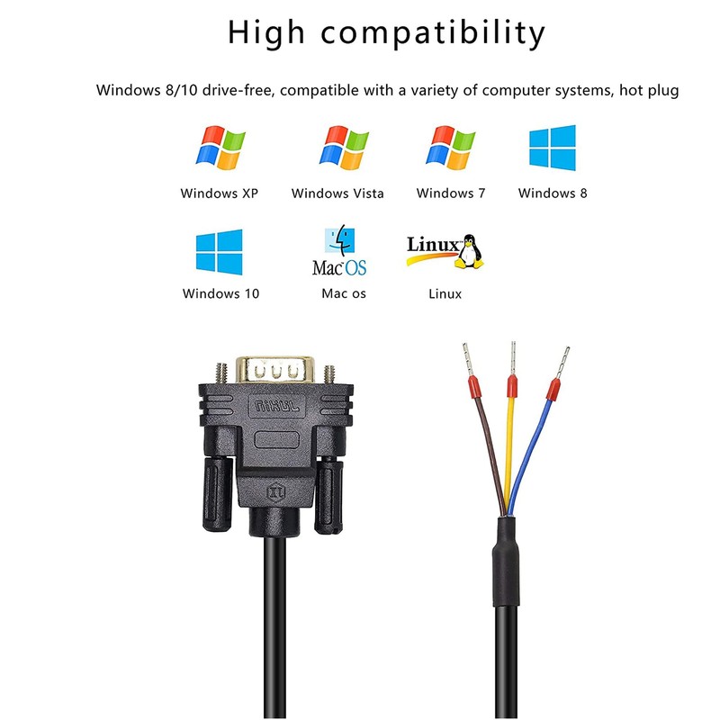 XMSJSIY DB9 Connector RS232 Serial Port Cable DB9 Adapters Solderless