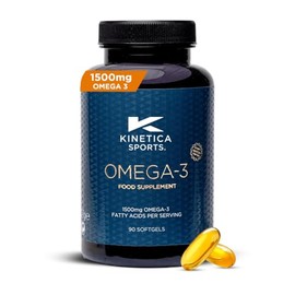 Kinetica Sports Omega-3 Fish Oil Capsule | 45 Servings, 90 Softgel Tablets | 1500mg Omega-3 Fatty Acids (1000mg EPA + 500mg DHA)/Serve| High Strength Omega 3 Supplement| WADA & Informed Sport Approved
