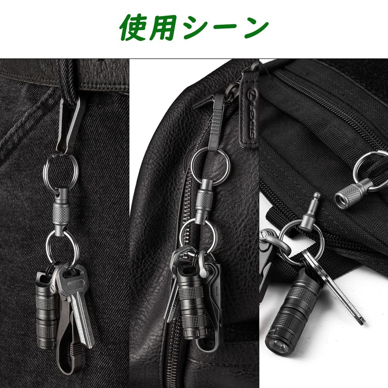 TIMULTI Titanium Keychain, Detachable Quick Release Carabiner, Key Chain, Includes