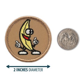 Dancing Banana Patrol Patch - 2" Diameter Round Embroidered Patch (Hook Fastener)