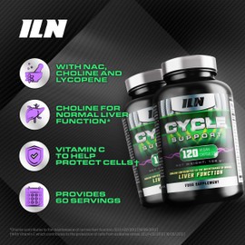 Cycle Support Supplement - NAC, Hawthorn Berry and with Choline for Normal Liver Function (240 Count)