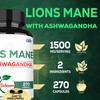 Satoomi Lions Mane Supplement Capsules with Ashwagandha Supplement - 270