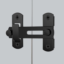 YQQYG 2 PCS Barn Door Latches, 180° Degree Flip Latch, Black Sliding Barn Door Lock for Barn, Pet Door, Garage, Bathroom, Cabinet Closet Door