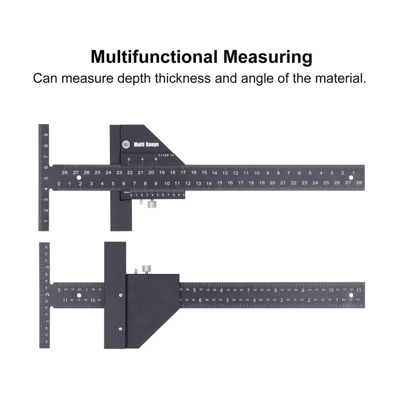 Woodworking Scribing Ruler Marking Measuring Gauge Tshaped Multifunctional Carpentry Tool