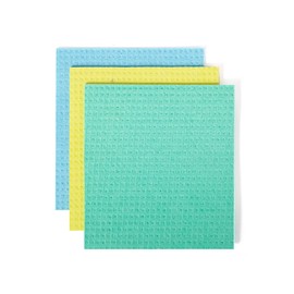 Full Circle Reusable Cellulose Sponge Clothes, 3 Pack, Set of 3, Multicolor, 3 Count
