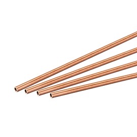 sourcing map Copper Round Tube 3 mm Outer Diameter 0.5 mm Wall Thickness 300 mm Length Tube Pack of 4