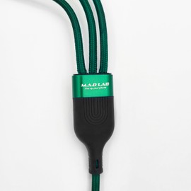 M.A.D LAB 3 in 1 USB C Charging Cable, USB C to USB C, Lightning, Micro USB, 100W Fast Charging, 1.3M Nylon Braided, E-Marker Chip, 480Mbps Data (Type C Only), for iPhone, iPad, Laptops, Tablet