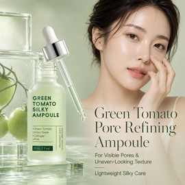 Green Tomato Ampoule Pore Refining Face Serum for Smooth-Looking Skin, 30ml