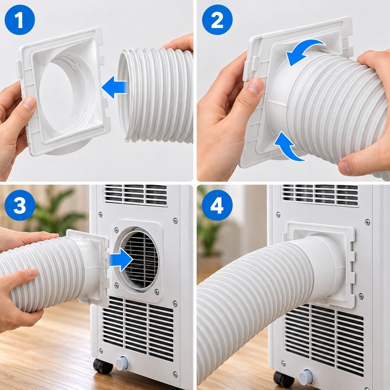 Portable Air Conditioner Exhaust Duct Adapter, ABS Vent Hose Connector