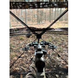 ShedOFF Wide Bottom Hunting Blind 1-3 Person with Portable Hunting Chair, 270 Degree See Through Pop up Ground Blinds for Deer Turkey Duck Hunting, Bow Hunting Adjust Windows with Silent Zipper