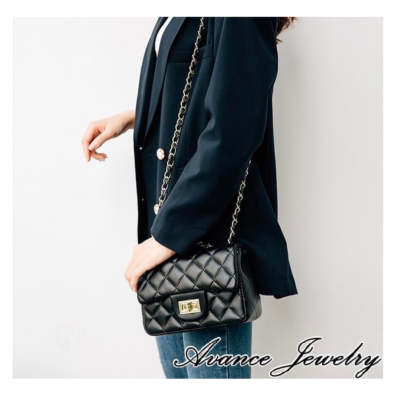 AVANCE Women's Chain Bag, Crossbody Bag, Black, Beige, Pink, White,