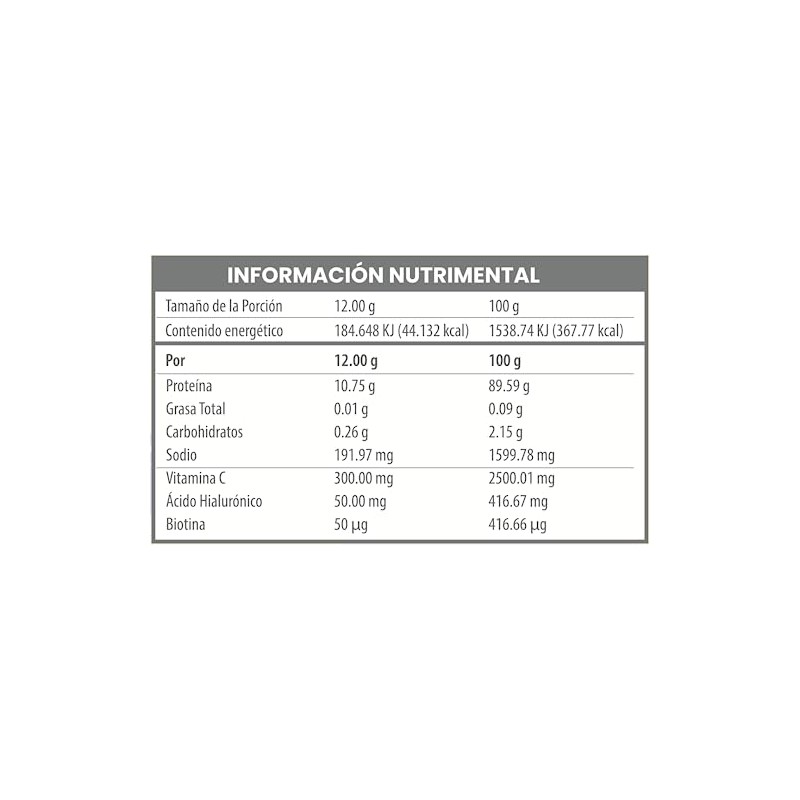 Hidrolizado en polvo + Vitamina C + Ácido Hialurónico +