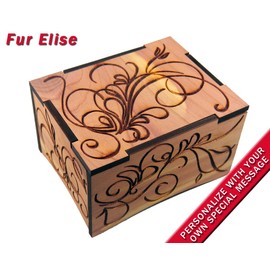 TheLaser'sEdge, Aromatic Red Cedar Windup Personalizable Music Box, Laser Engraved Wood (Standard - Red Velvet, Fur Elise)