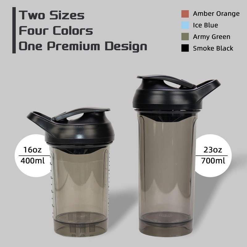 CREAWELLAY Protein Shaker Bottle, Leakproof Protein Cup for Gym, Fitness