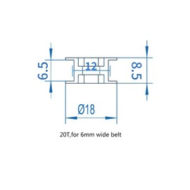 Walfront Pack of 5 2GT Aluminium Timing Pulley 3 mm / 5 mm Bore Wheel 16/20 Tooth or Toothless 3D Printer Accessories for Belt Width 6 mm / 10 mm (W6 mm, 20T, Bore 5, Toothless)