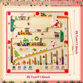 KERANEET Magnetic Game Labyrinth Magnetic Game from 2 3 4 5 6 Labyrinth Game Motor Skills Toy Magnetic Game Children Wooden Toy Gift for Boys Girls