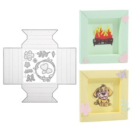 ORIGACH 12 Pcs Shadow Box Cutting Dies 3D Shadow Box Template Metal Cutting Dies Stencils for Crafting Card Making Scrapbooking Journal Photo Album Decoration