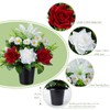 Kukooka Artificial Grave Flowers in Pots, Artificial Rose Lily Daisy