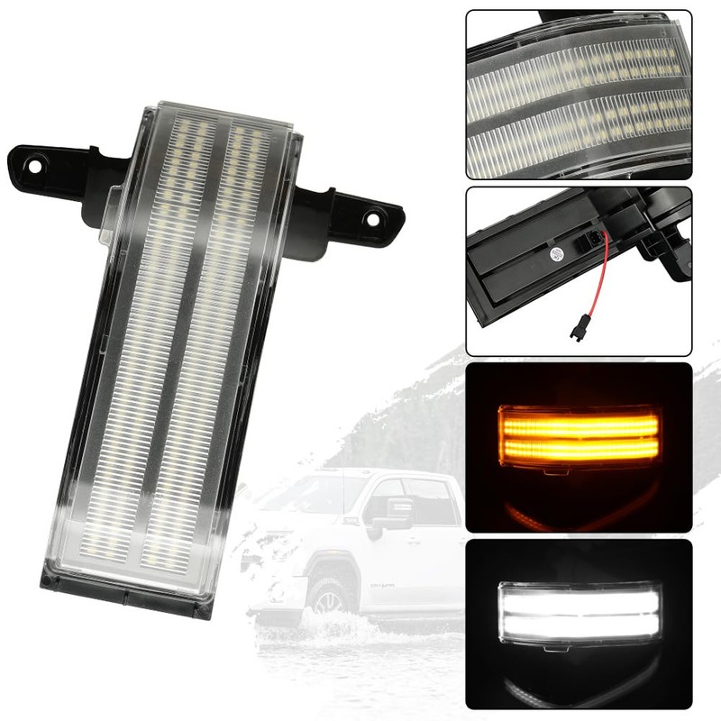 ROCCS Flashing Turn Signal Lights White DRL LED Side Tow