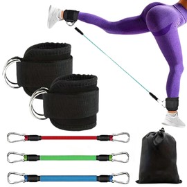 syiyunran Kickbacks Foot Strap Cable Pull - 1 Set for Fitness Training on Ankle Straps Ankle Straps Ankle Restraints Women and Men Unisex Foot Loops Strong Padded Men Women Men Black