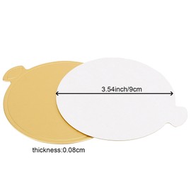 SEUNMUK SEUNMUK Golden Cardboard Mousse Cake Base - 400 Pcs, 3.5 Inch Round, Grease-Proof, Disposable