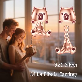 VONALA Capybara Earrings 925 Sterling Silver Capybara Jewelry for Women Cute Animal Stud Earrings