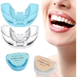 Guarda Dental Protectores Bucales Alineadores Sonrisa Perfecta Anti Ronquidos Silicon Moldeable Con Estuche de Proteccion Fase 1 Cuidado Bucal Ortodoncia Boca Dientes (Azul)