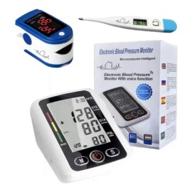 Medidor de Presion Baumanometro Kit Oximetro y Termometro Color Blanco Clinical Home Kit                                                              