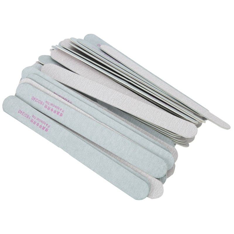 50pcs Nail Files Double Sided 180/240 Grit Nail Buffering Files