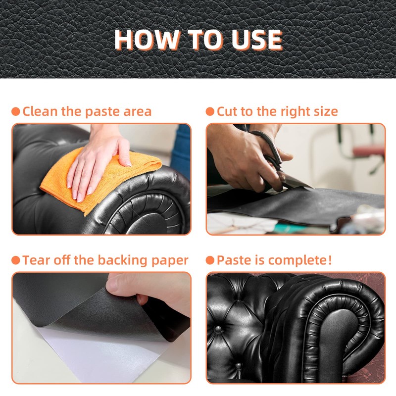 DXBULL Large Leather Repair Kit Self Adhesive Leather Tape Waterproof,