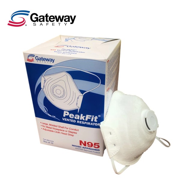 Gateway Safety Peakfit N95 NIOSH Approved Particulate Respirator Mask, 80102V