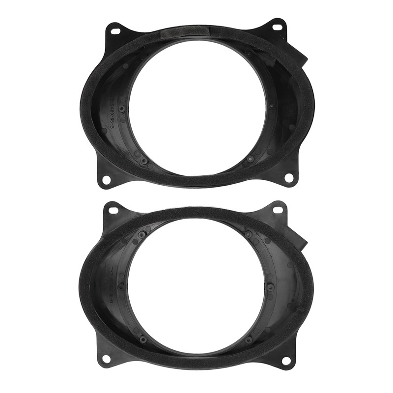 2pcs 6.5inch Black Door Speaker Adapter Spacer Rings with 2