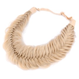 Gledola 2 Strands Wide Messy Fishtail Braided Braids Headband (Honey Blonde, Fishtail)