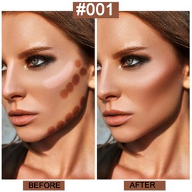 Apooliy 2pcs 2-in-1 Cream Contour & Highlighter Sticks,Non-Greasy Bronzing and Illuminating Makeup,Sculpt 3D Effects,Easy-Blend Contour Pen,High Pigment