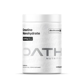 Oath Nutrition Ultra Micronized Creatine Monohydrate Powder, Unflavored, Gluten Free, Non GMO, Creatine Powder for Women and Men, 5,000g per Serving, 50 Servings